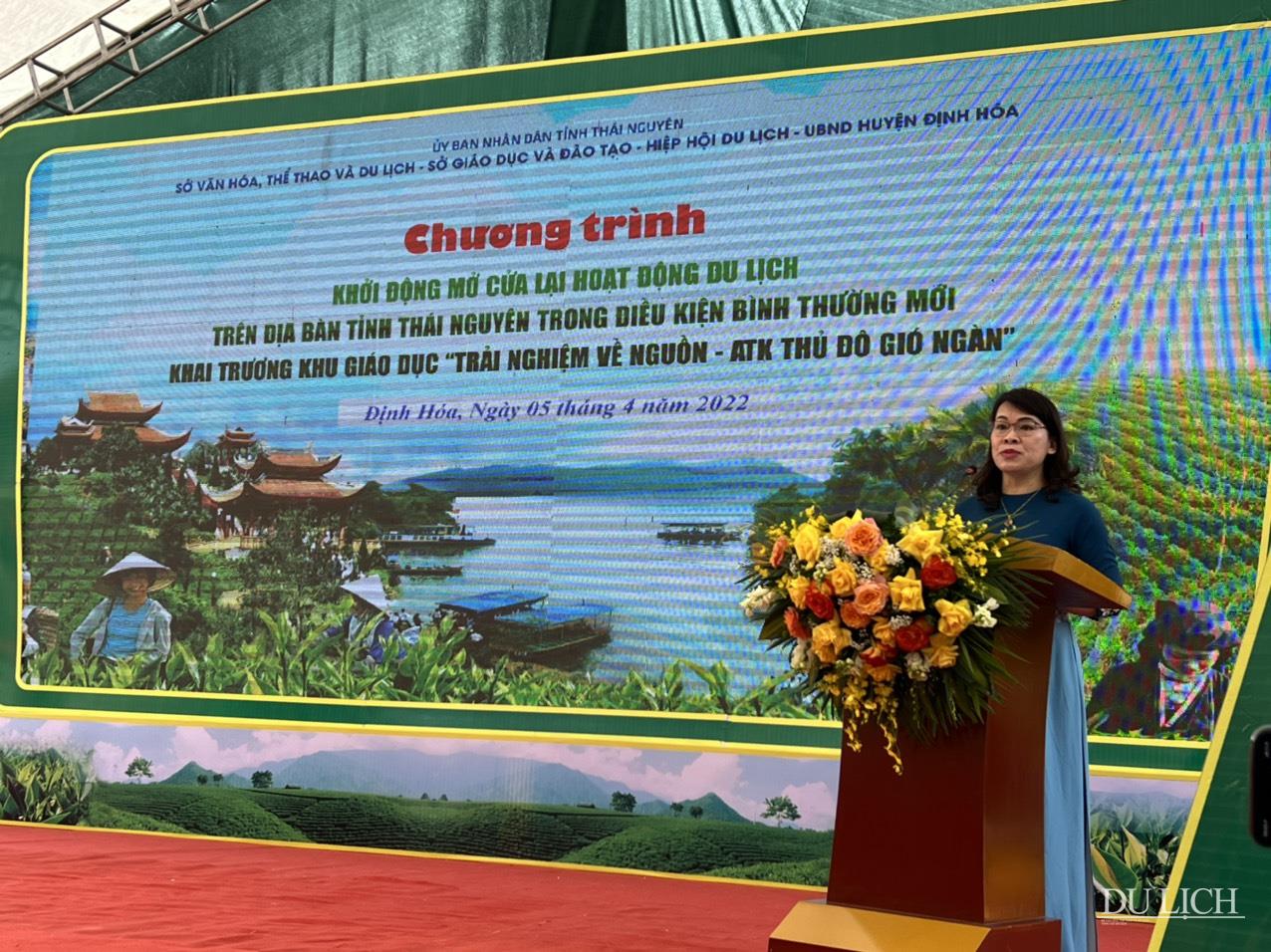 Giám đốc Sở VHTTDL Nguyễn Thị Mai phát biểu tại chương trình